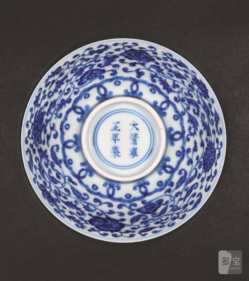 清雍正 青花缠枝四季花卉纹碗 - 图2